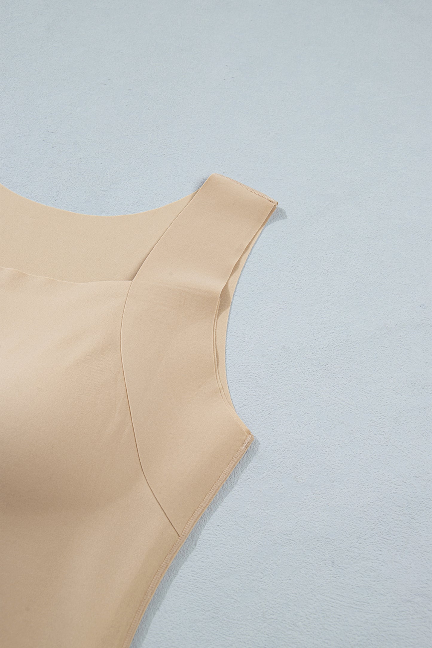 Solid Color Wide Strap Splicing Athleisure Tank Top