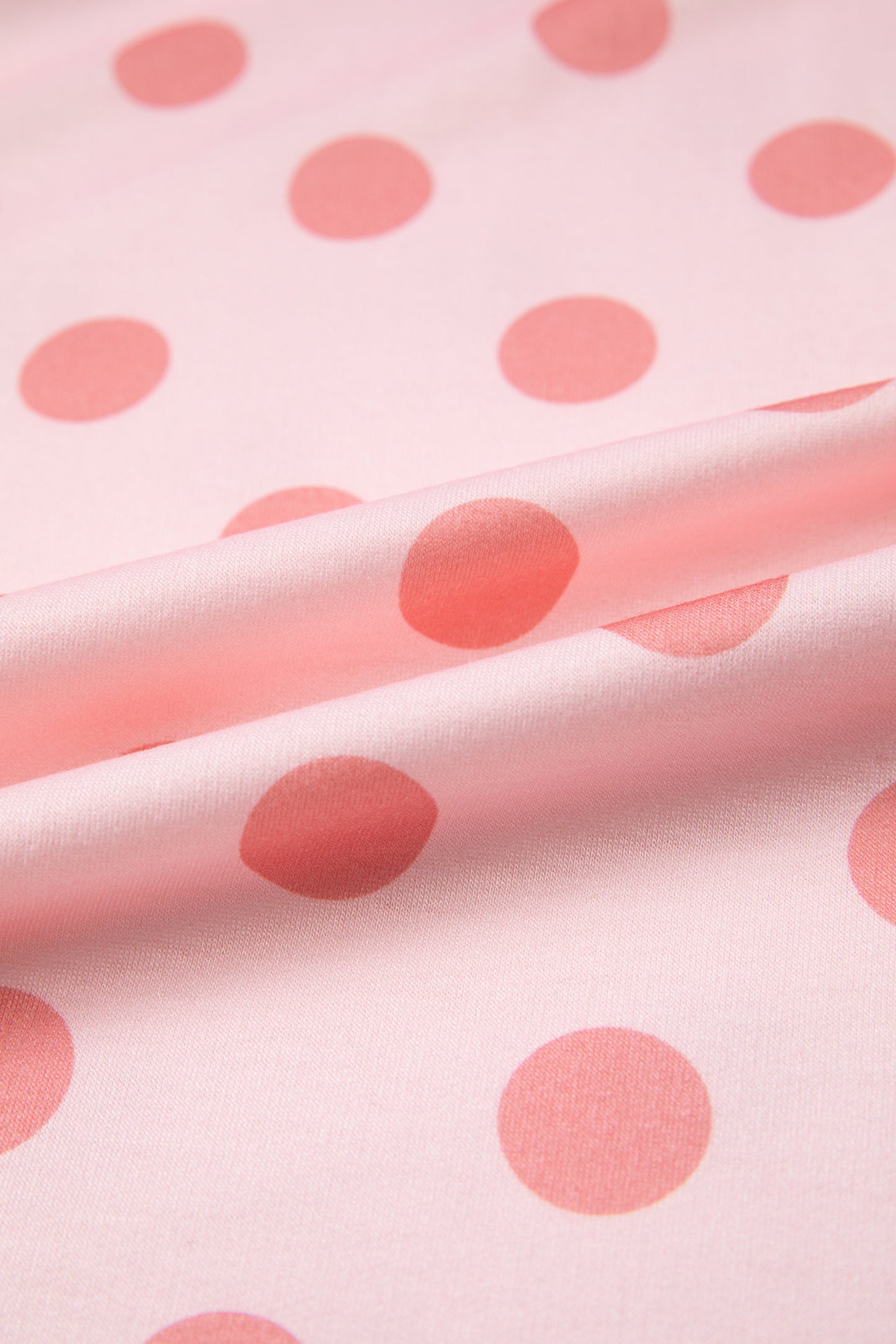 Color Block Trim Polka Dot Casual Tee