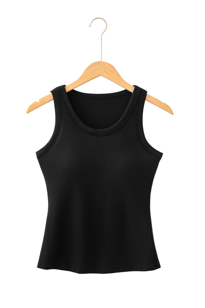 Four Leaf Clover Slim Ribbed Padded Tank Top