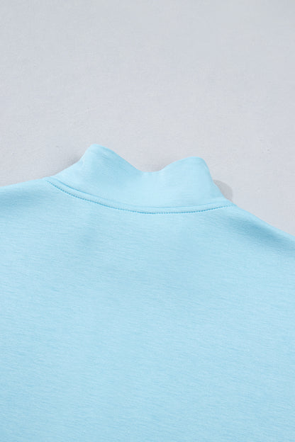 Myosotis Half Zip High Neck Tee Athleisure Short Set