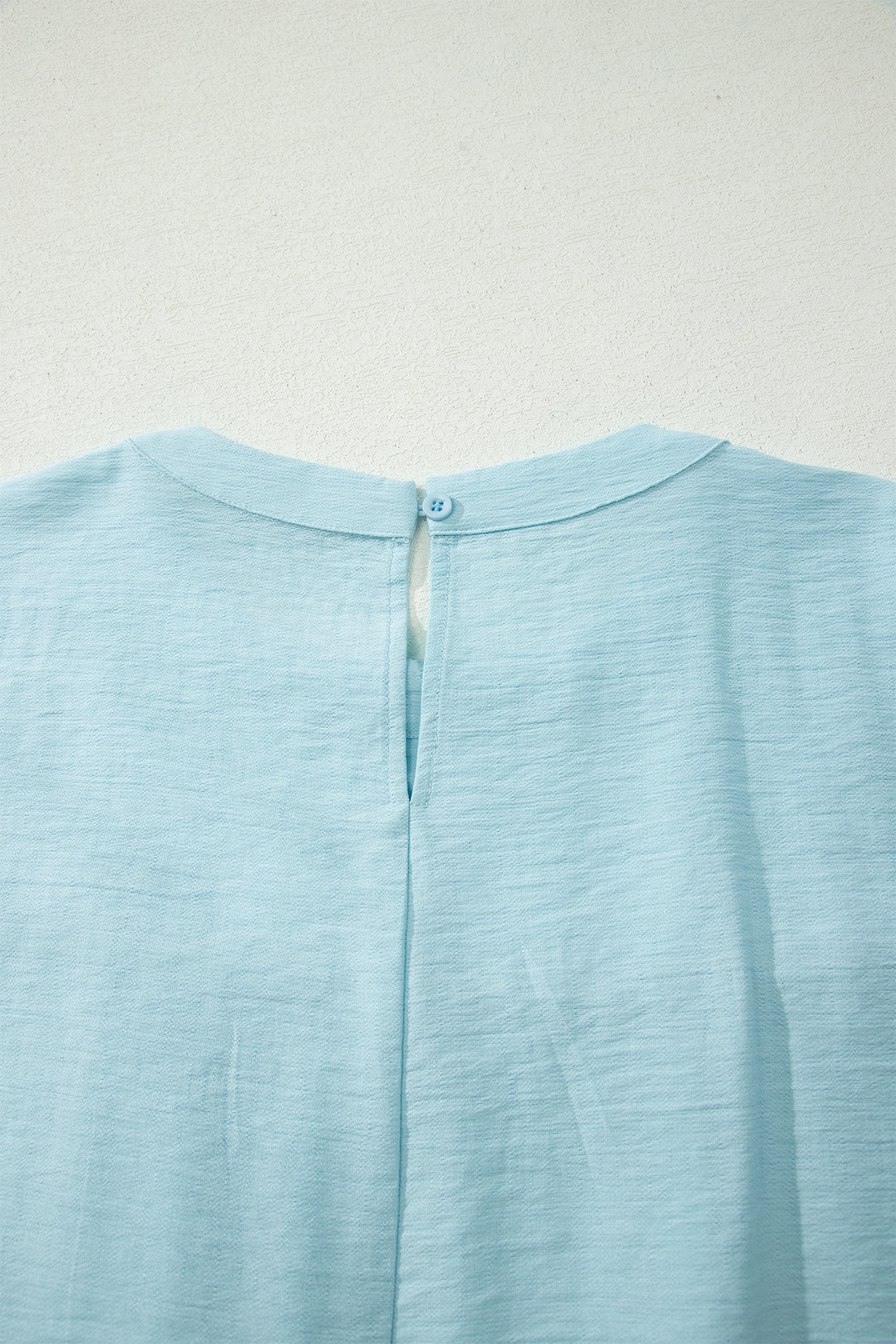 Tie Half Sleeve Pleated Detail Babydoll Blouse