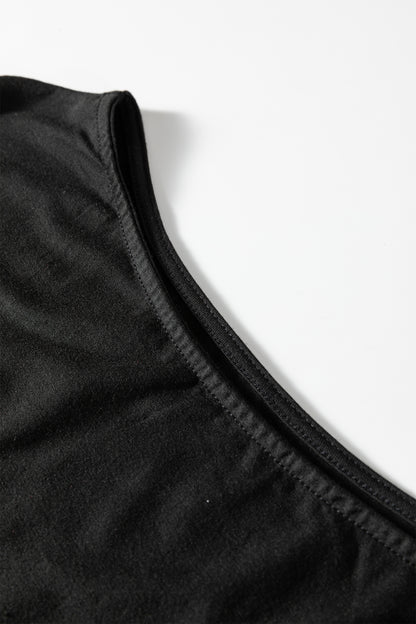 Blue Sapphire Plus Size Solid Color Asymmetric Neck Short Sleeve Blouse