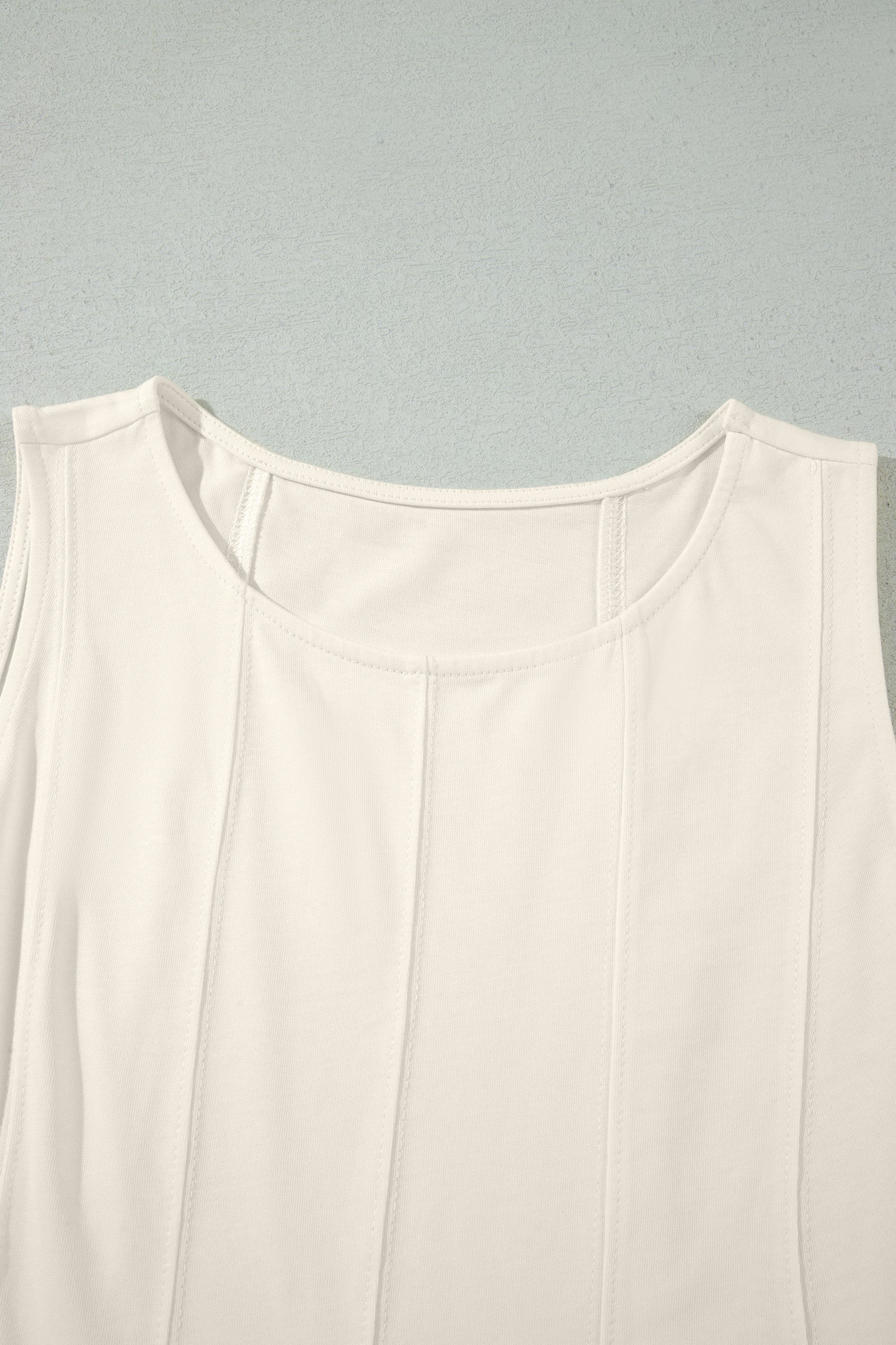 Stitched Detail Loose Tank Top Cotton 2pcs Short Set
