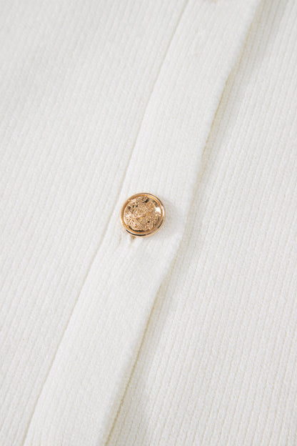 Solid Color Sleeveless Knit Button Pocketed Sweater