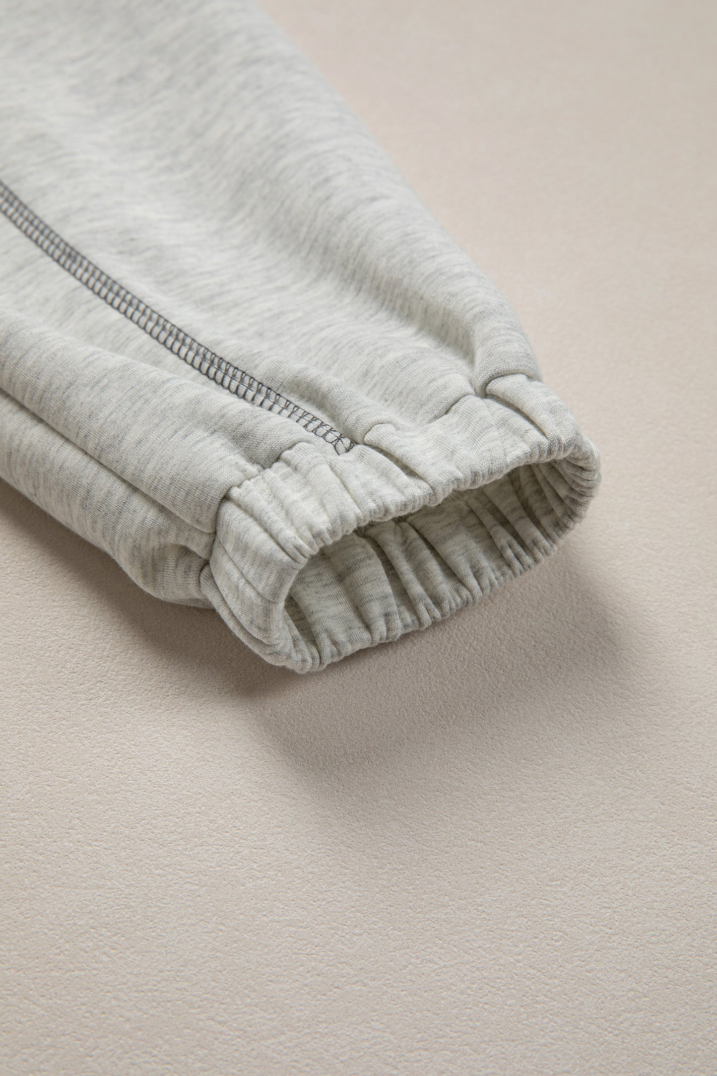 Light Grey Half Zip Stand Neck Seam Detail Long Sleeve Top