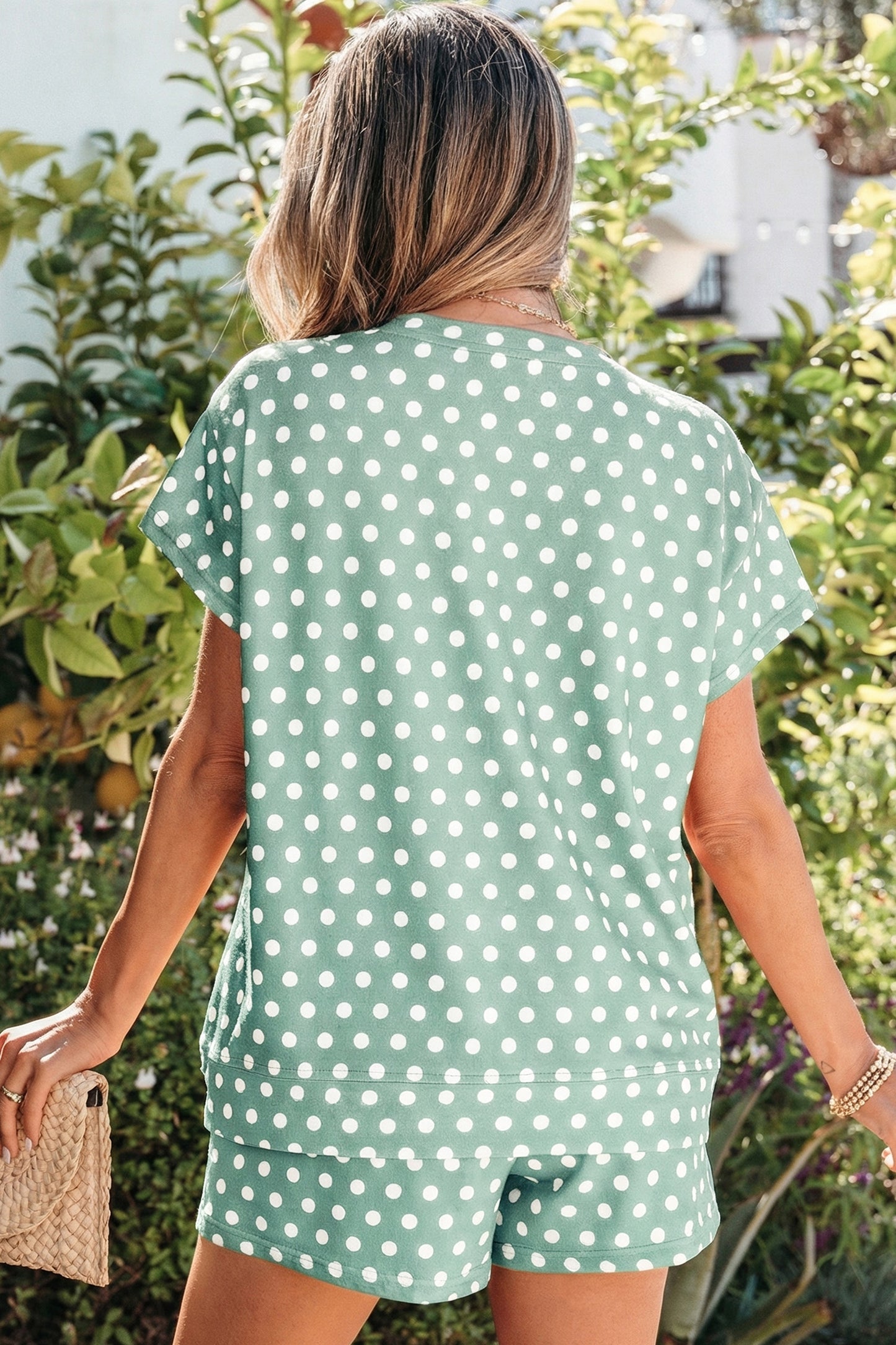 Polka Dot Print Short Set