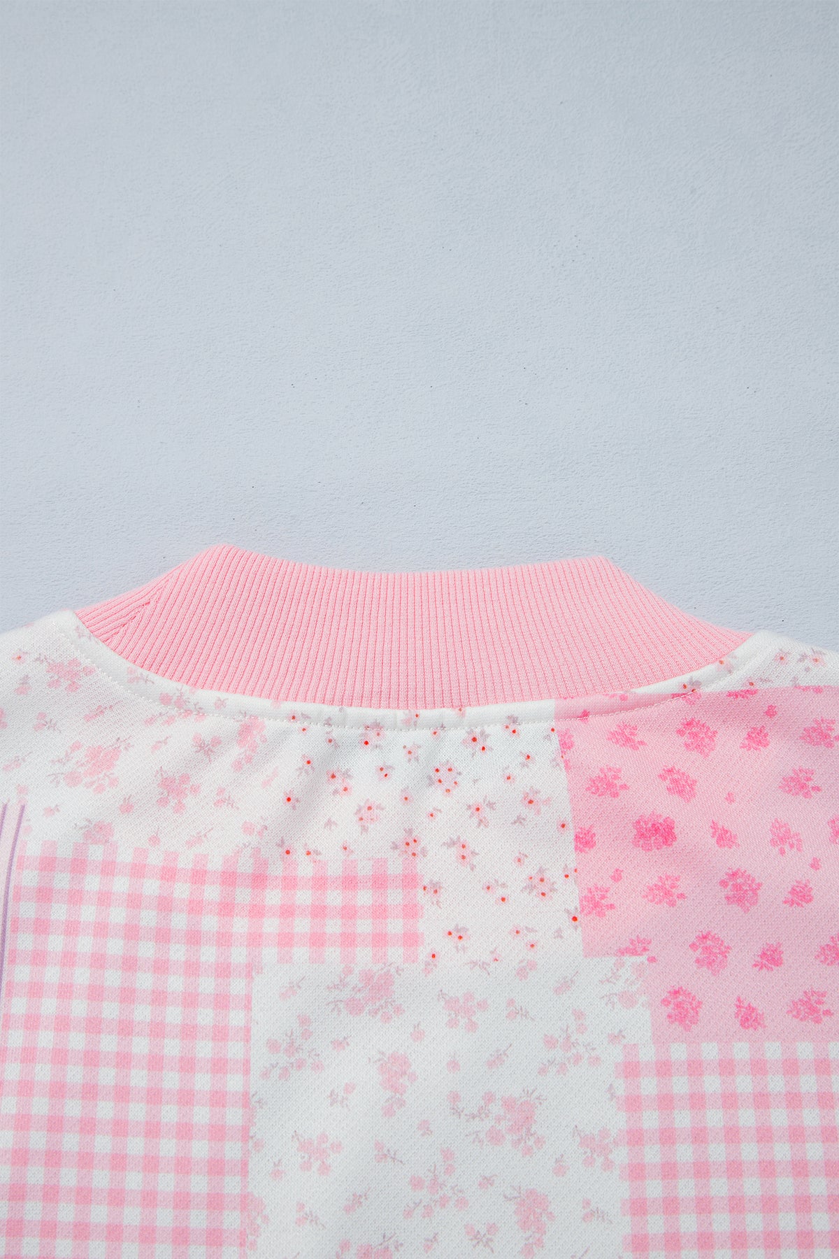 Patchwork Floral Print Drop Shoulder Baggy Pullover Drawstring Shorts Set