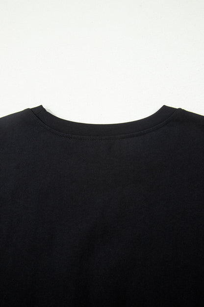 Leopard Bow Embroidered Cotton Round Neck T Shirt