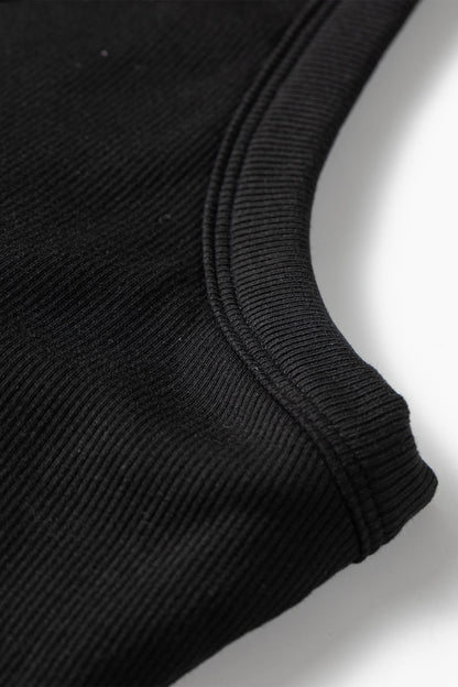 Four Leaf Clover Slim Ribbed Padded Tank Top