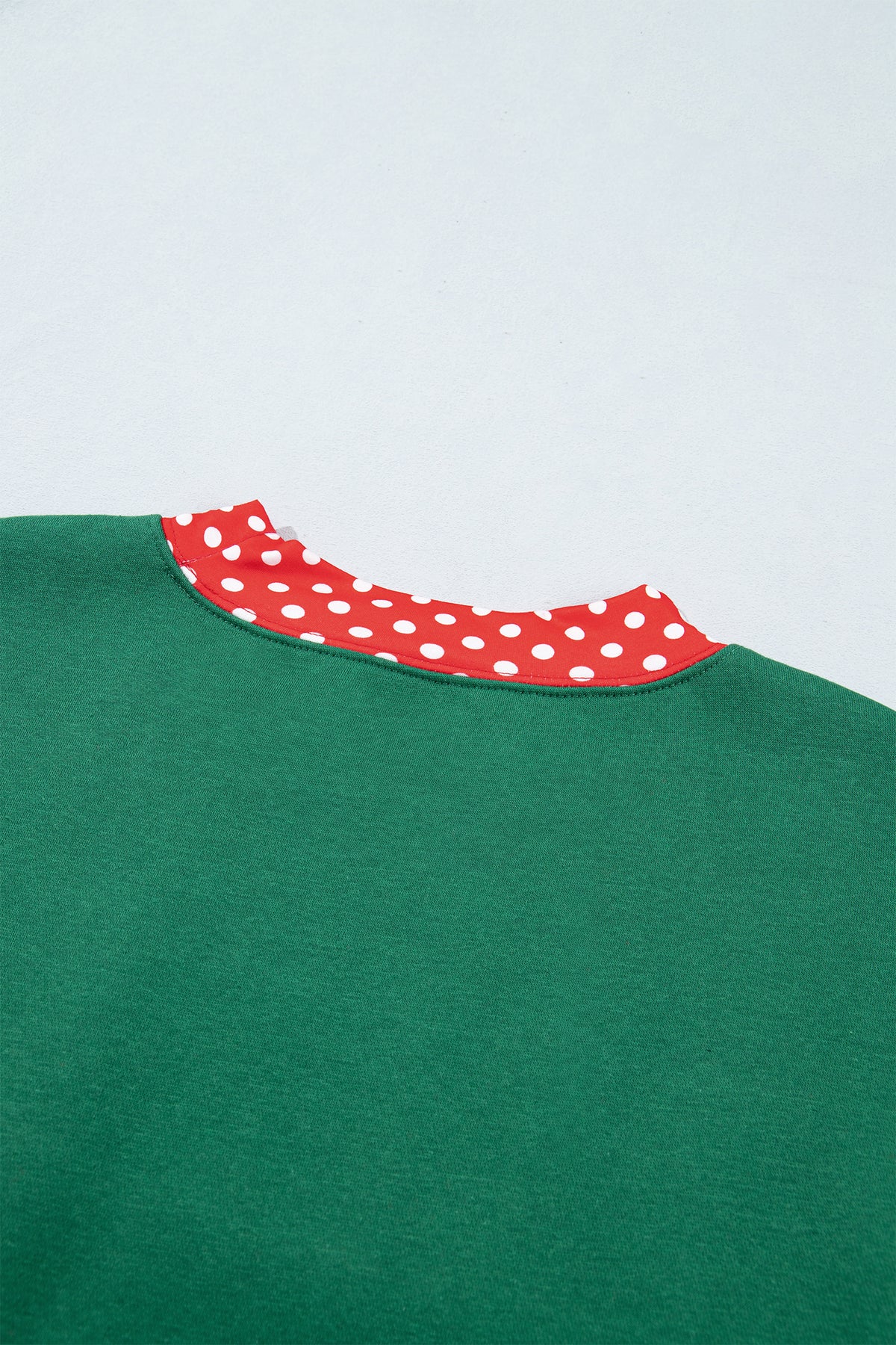 Polka Dot Trim Baggy Pullover 2pcs Short Set
