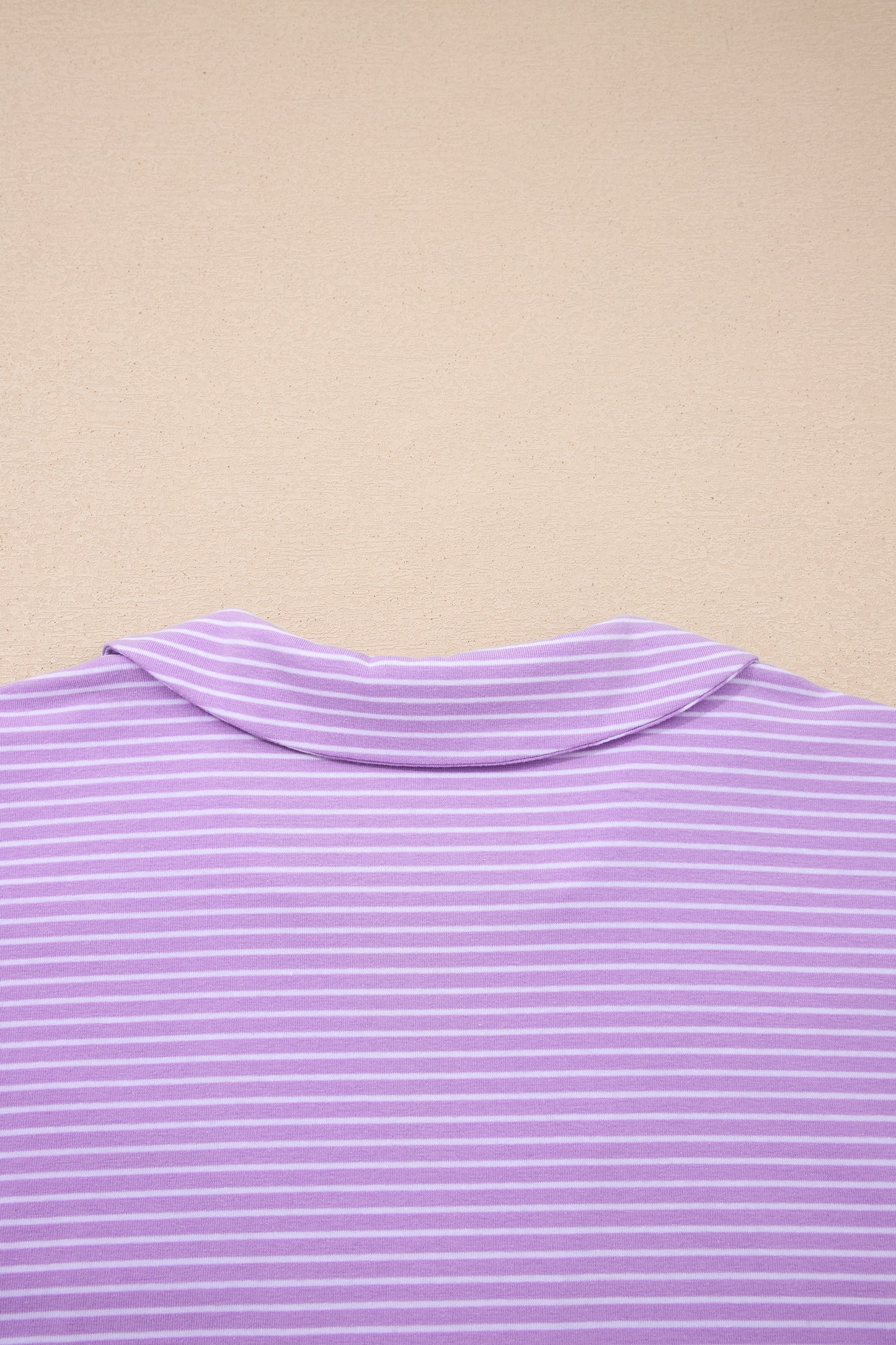 Stripe Dolman Sleeve Polo Shirt and Drawstring Shorts Set