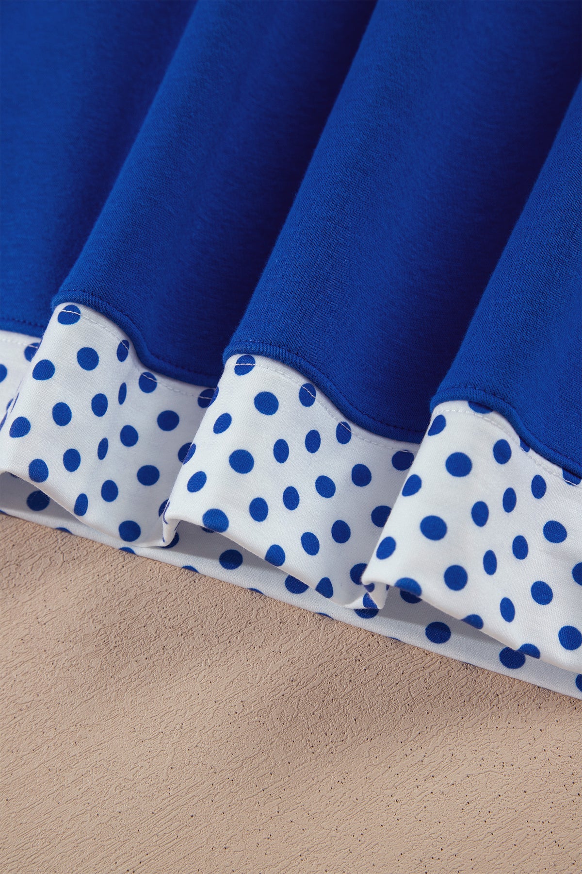Polka Dot Trim Baggy Pullover 2pcs Short Set