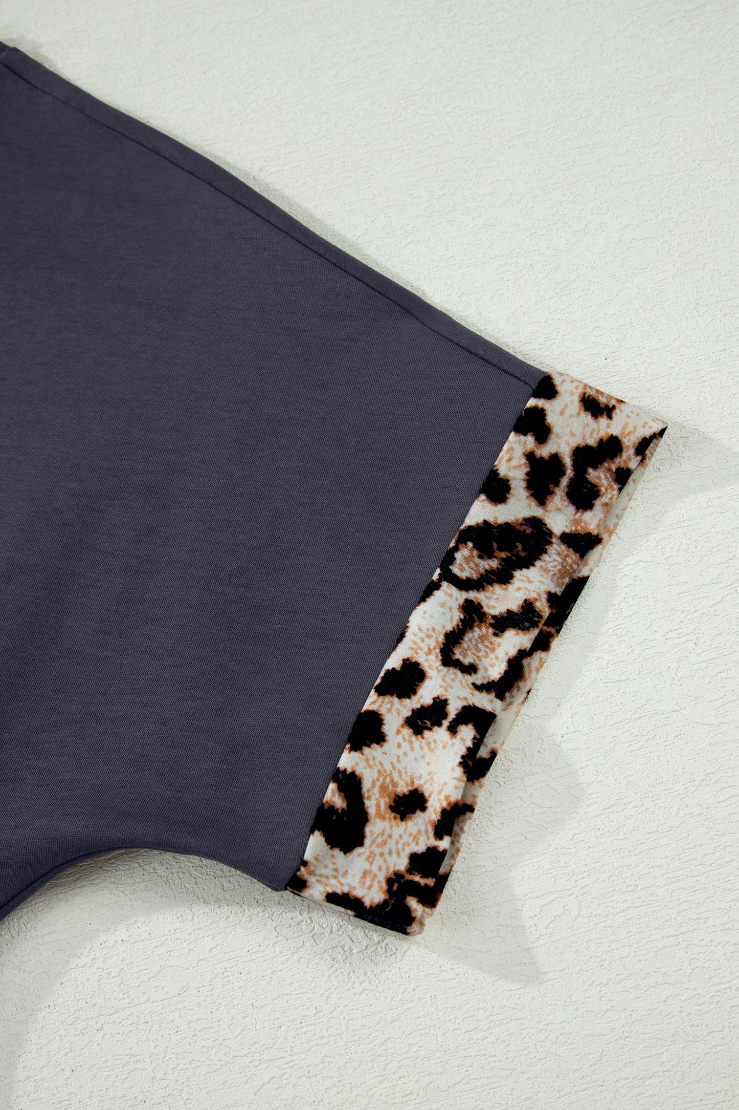 Contrast Leopard Bow Patched Short Sleeve T Shirt Long Dress