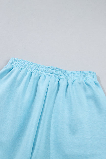 Myosotis Half Zip High Neck Tee Athleisure Short Set