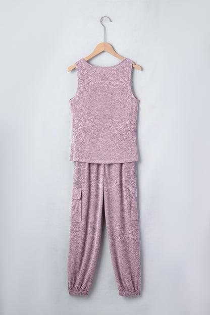 Orchid Bouquet Casual Tank Top Drawstring Jogger Pants 2pcs Outfit