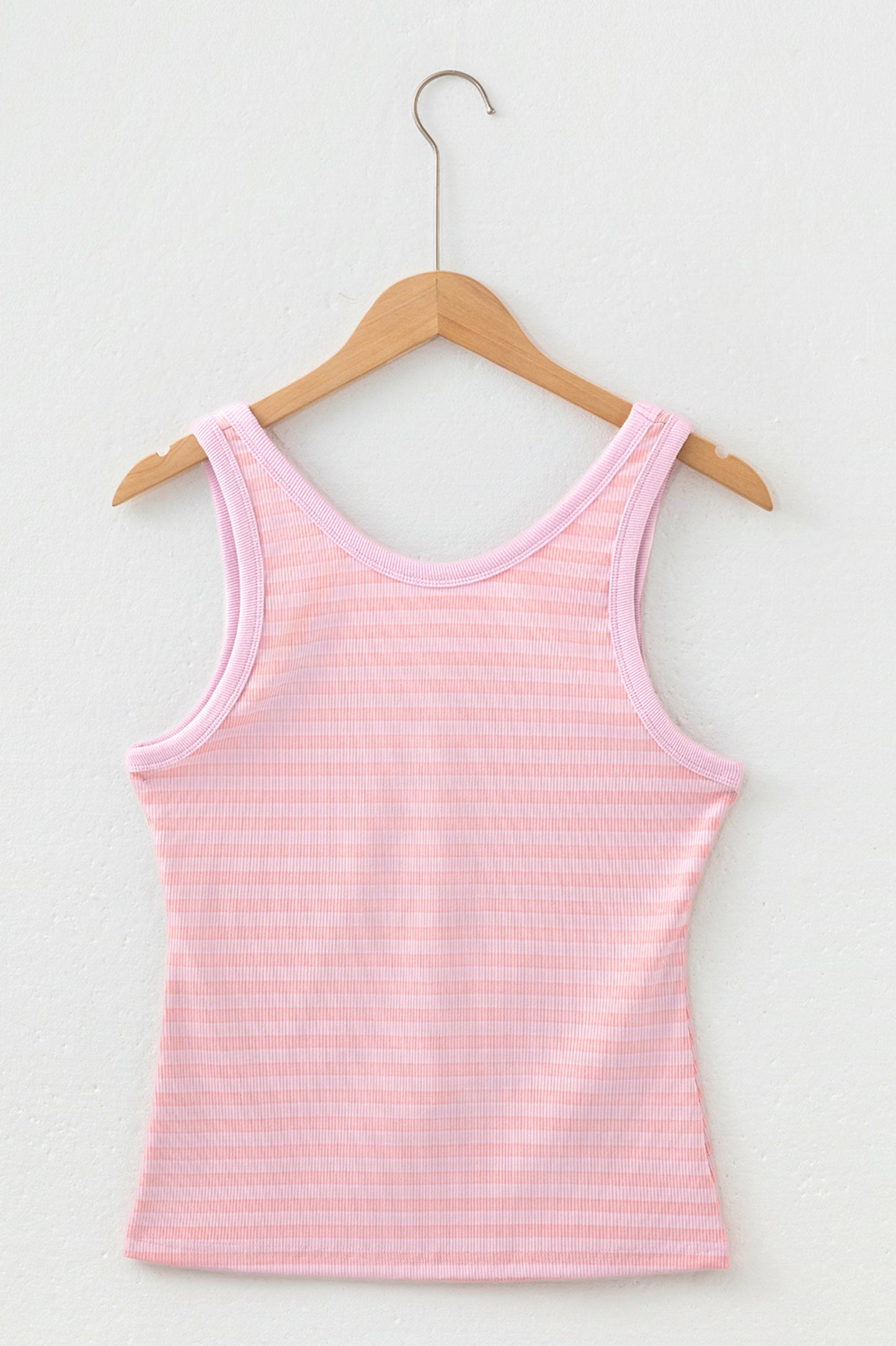 Stripe Ribbed Knit Slim Tank Top