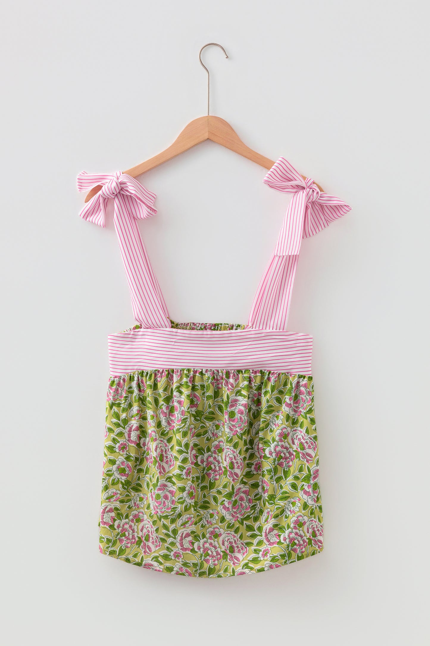 Fashion Printed Knot Straps Babydoll Tank Top