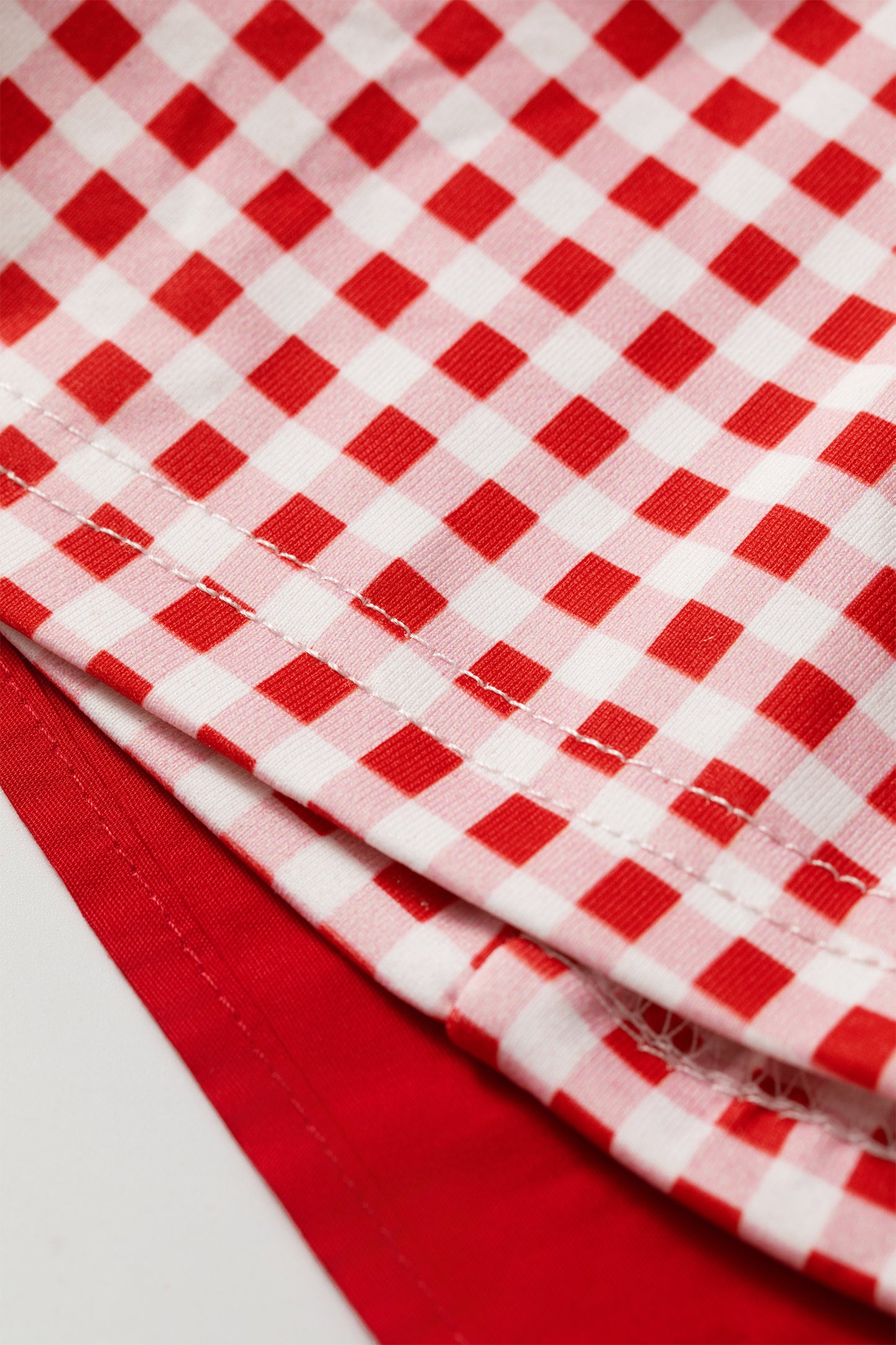 Faux Two Piece Gingham Contrast Patchwork Loose Mini Dress