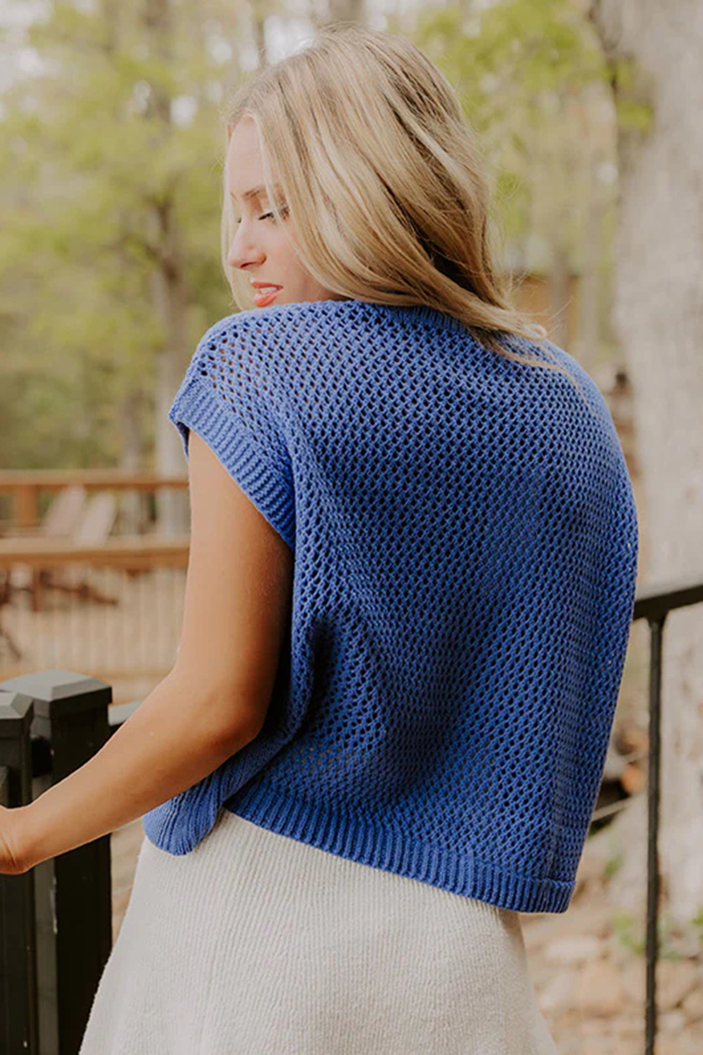 US Flag Graphic Short Sleeve Sweater Top