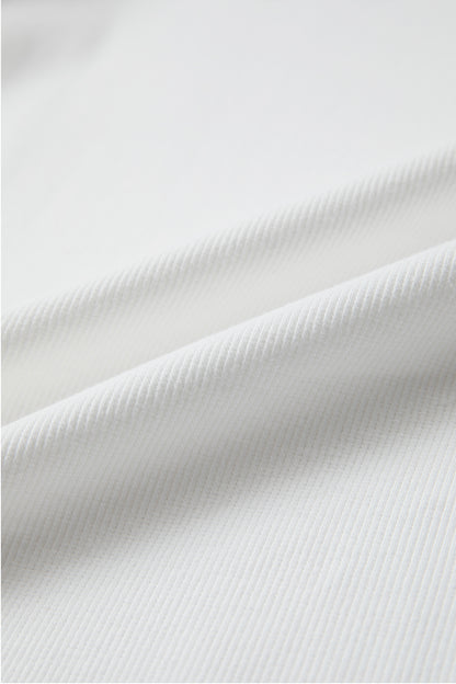 Pink 3d Ribbed XOXO Heart Embroidered Drop Shoulder Sweatshirt