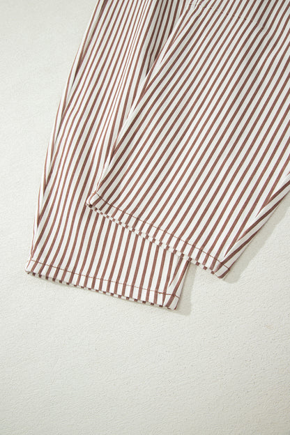 Stripe Casual Barrel Jeans