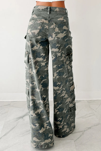 Camo Cargo Wide Leg Pants