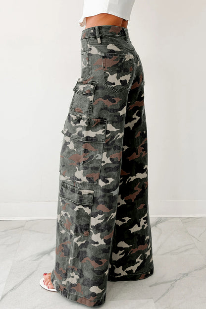 Camo Cargo Wide Leg Pants