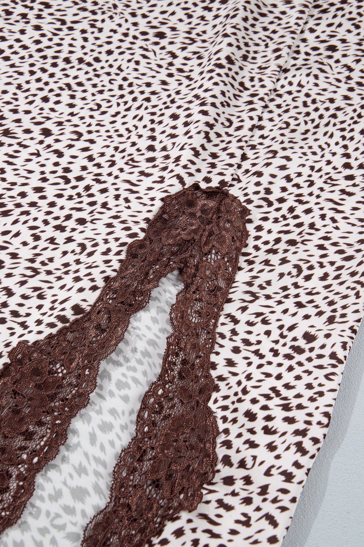 Cheetah Print Trim Split Long Western Skirt