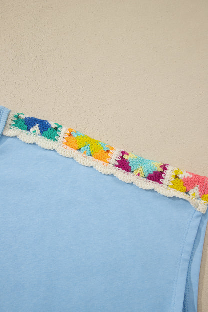Granny Square Crochet Detail Short 2pcs Set