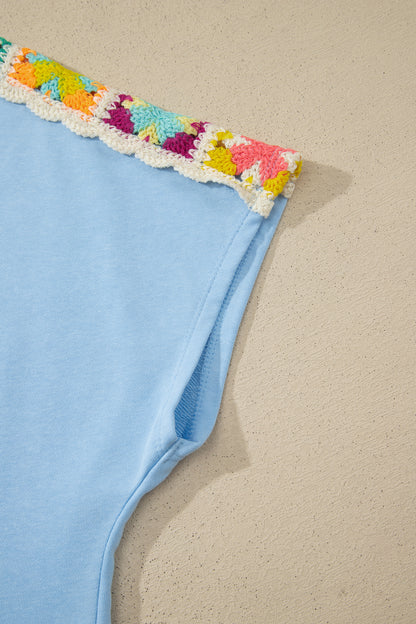 Granny Square Crochet Detail Short 2pcs Set