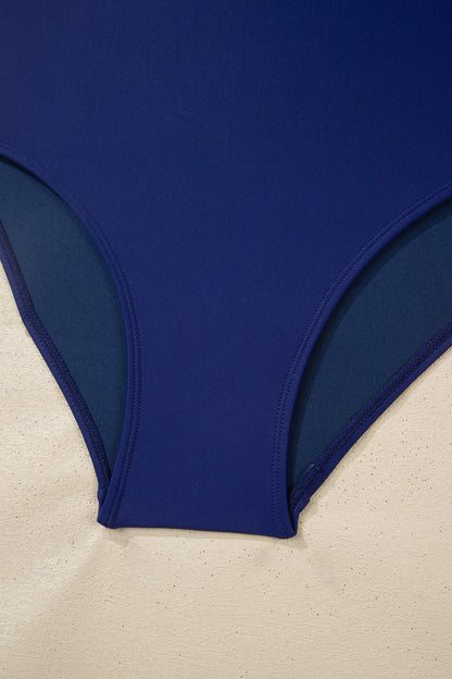 Shell Stitched Trim V Neck Textured Mix and Match High Waist Bikinis