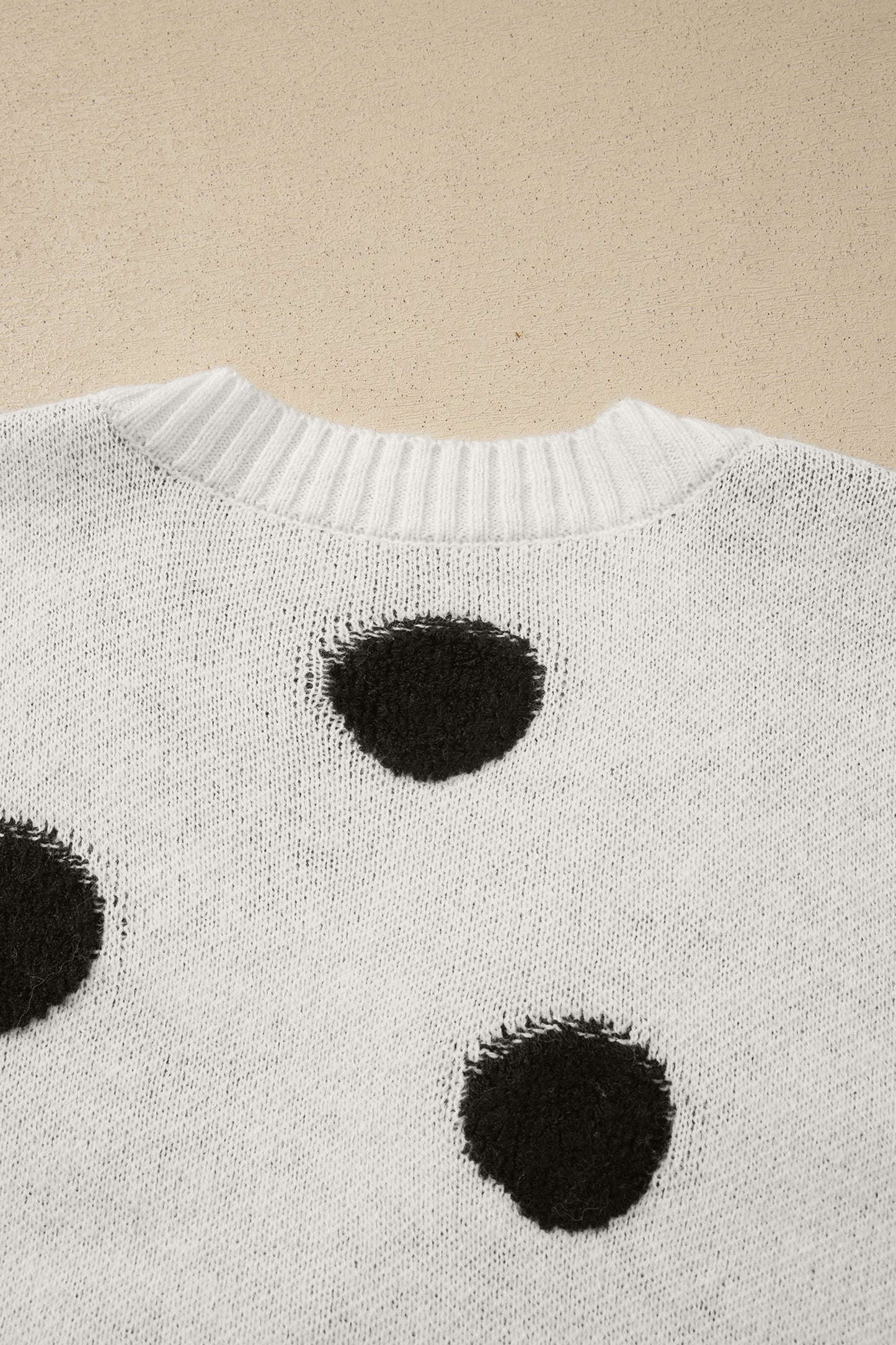 Polka Dot Button Front Oversized V Neck Cardigan