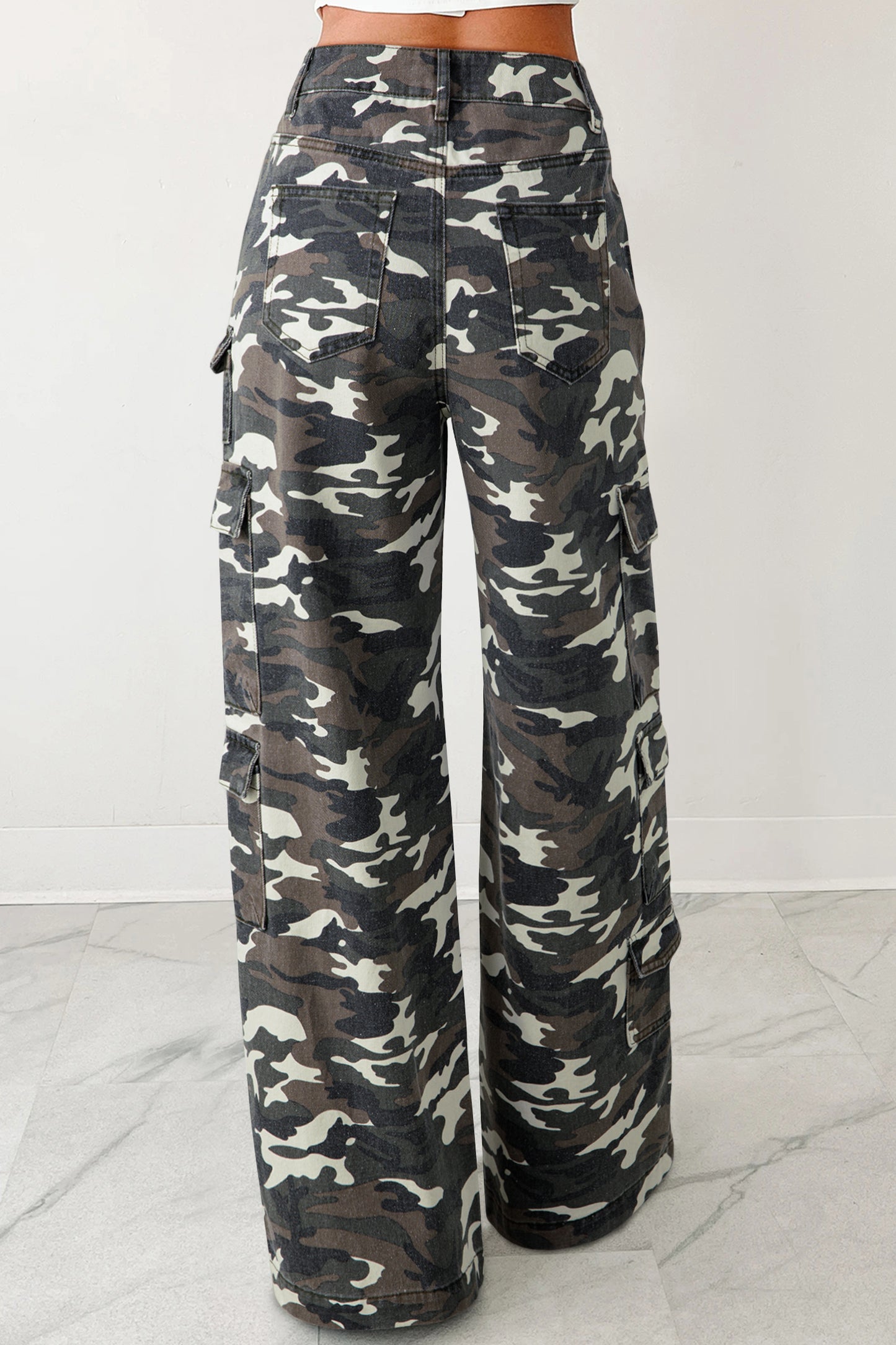 Camo Cargo Wide Leg Pants