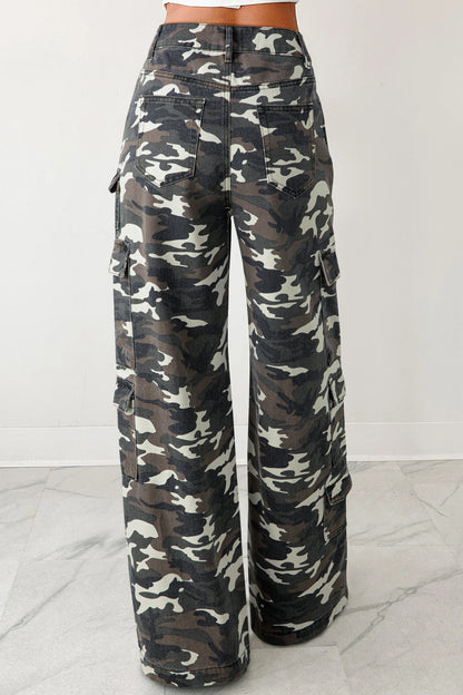 Camo Cargo Wide Leg Pants