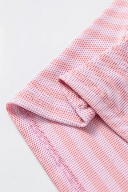 Stripe Ribbed Knit Slim Tank Top