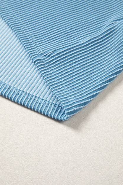 USA Graphic Half Sleeve Loose Ribbed Top