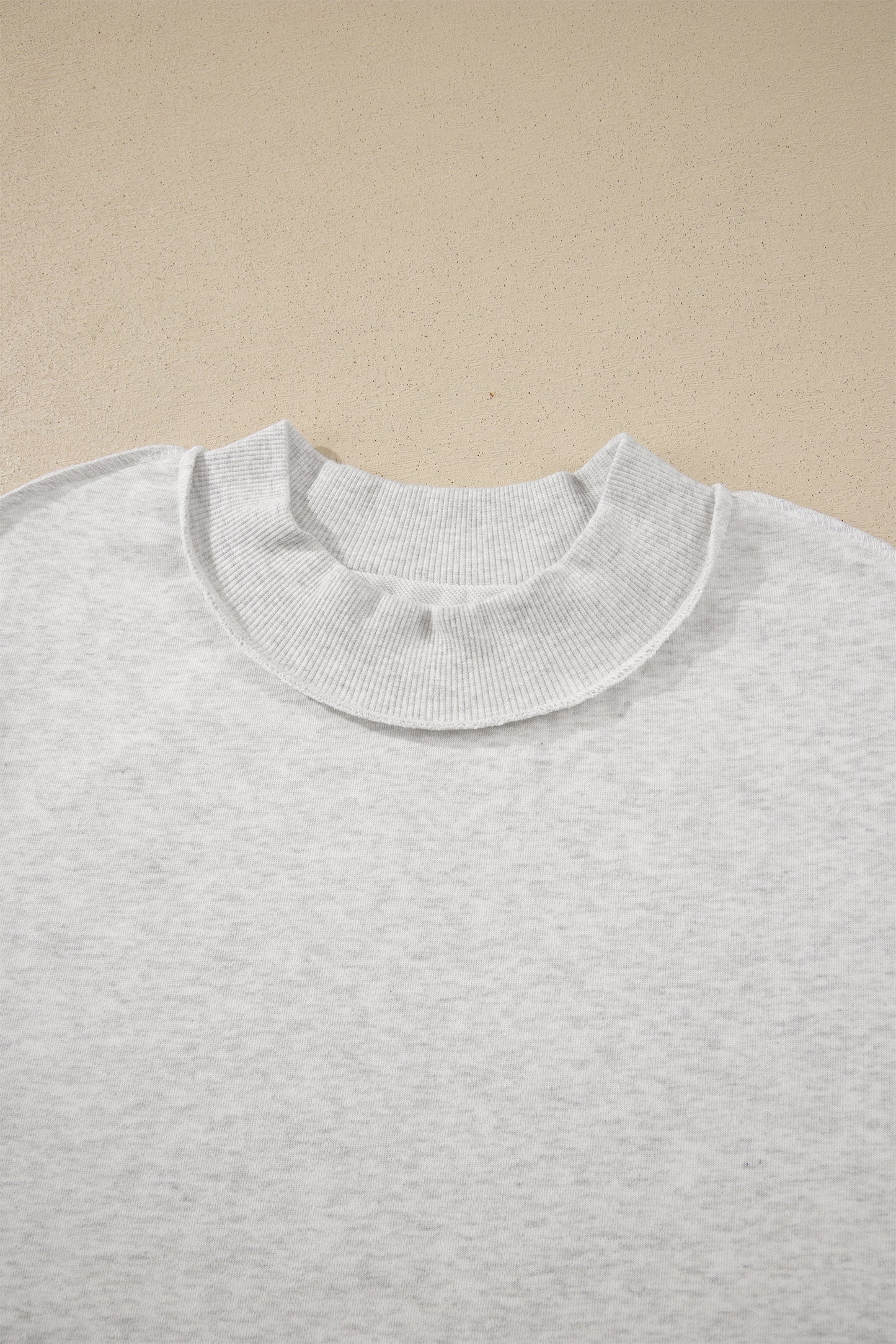 Exposed Seam Detail Mock Neck Tee