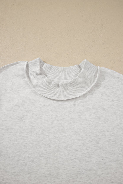 Exposed Seam Detail Mock Neck Tee
