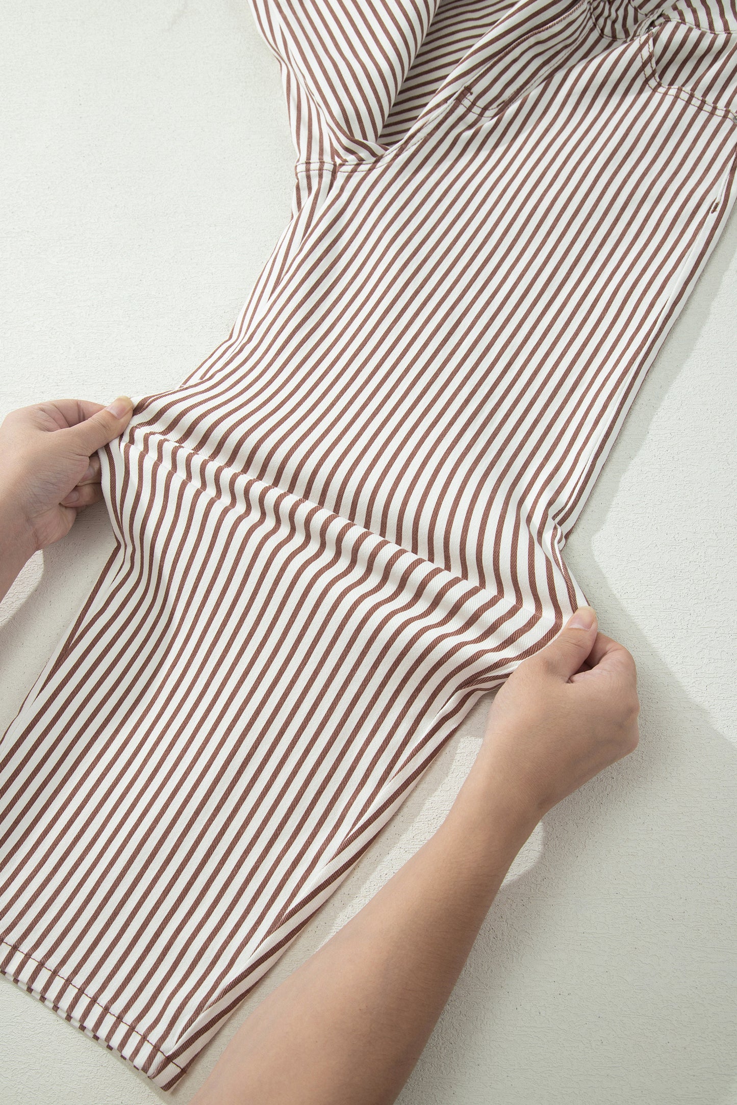 Stripe Casual Barrel Jeans