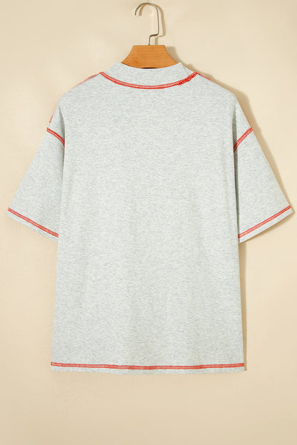 Reversible Contrast-Stitched T-Shirt