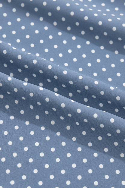 Dotted Print Cuffed Short Sleeve Shirt