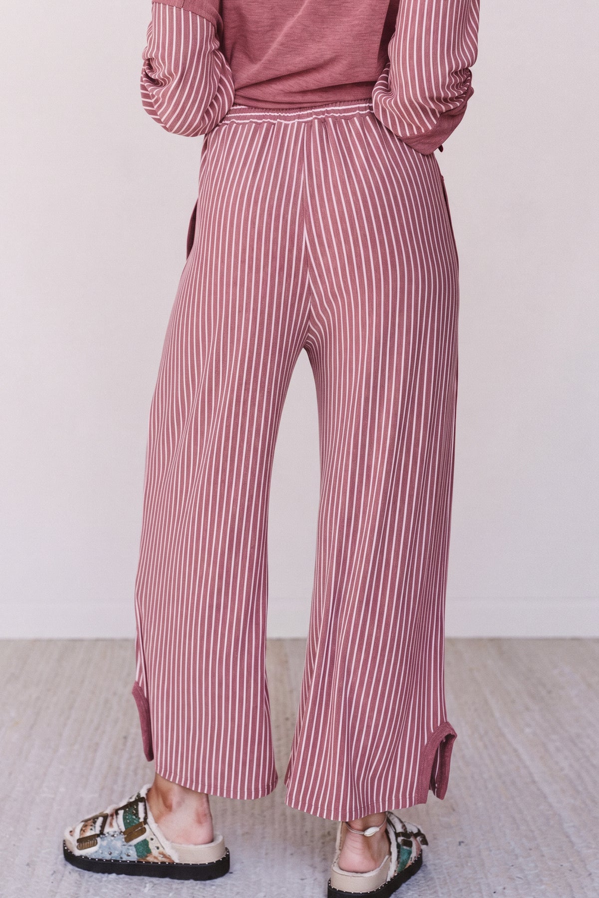 Raw Seam Patchwork Long Sleeve Top Pocket Casual Pants 2pcs Set