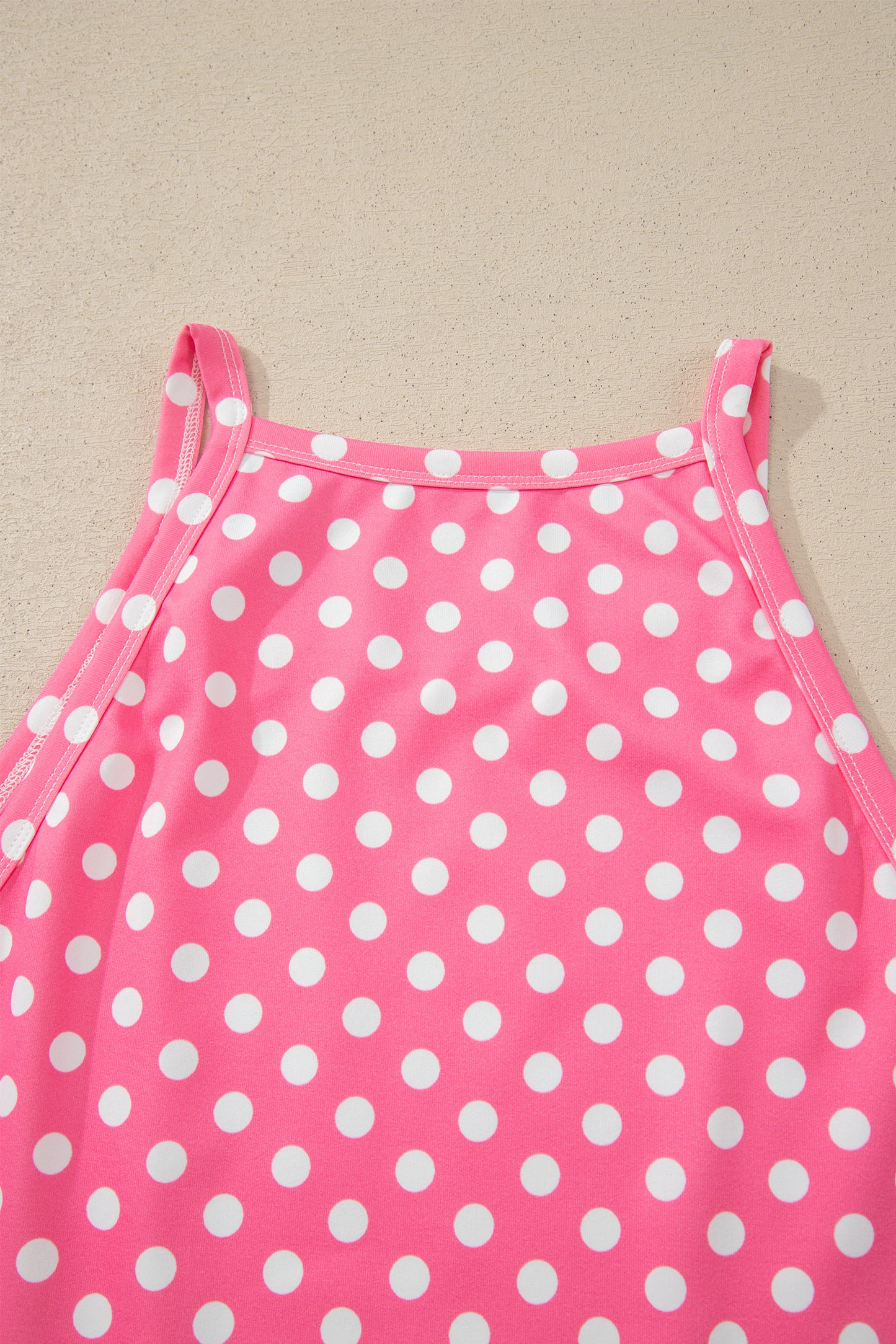 Polka Dot Print Slim Tank Loose Pants 2pcs Outfit