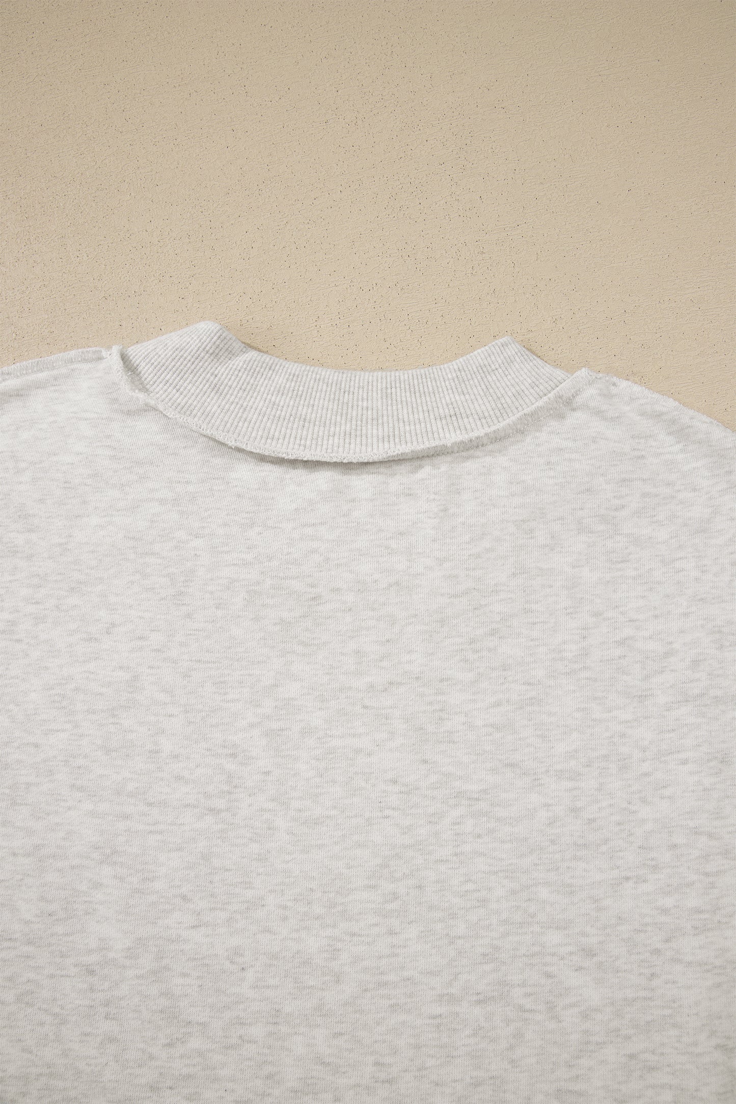 Exposed Seam Detail Mock Neck Tee