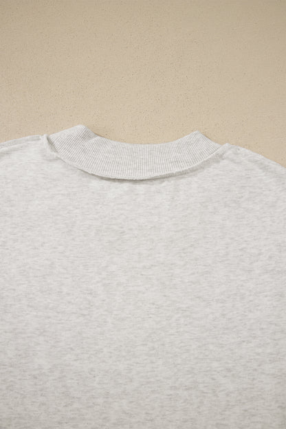 Exposed Seam Detail Mock Neck Tee