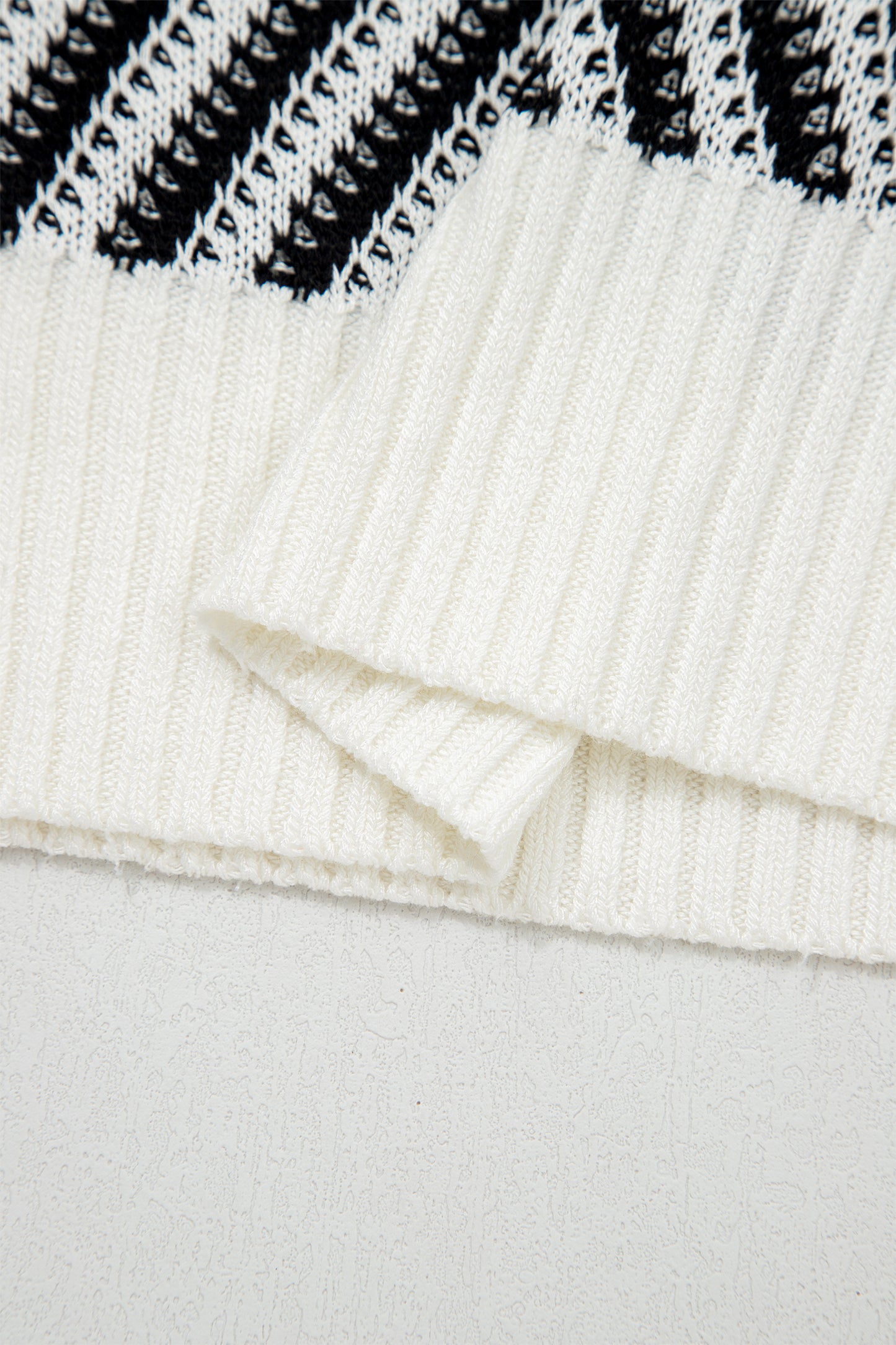 Black Contrast Chevron Knit V Neck Sweater Vest