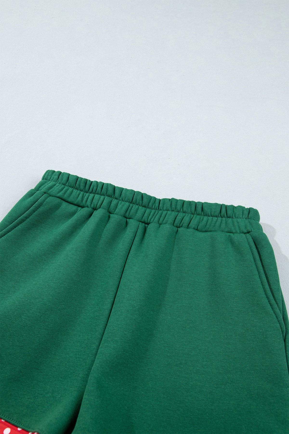 Polka Dot Trim Baggy Pullover 2pcs Short Set