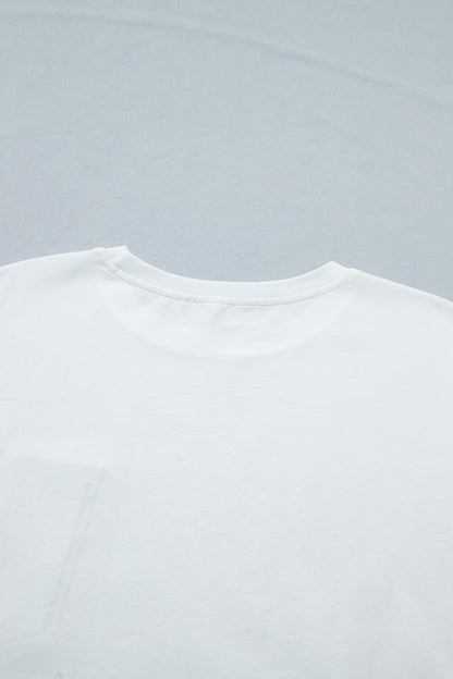 Color Block Chest Pocket Patched Casual Short Sleeve Top