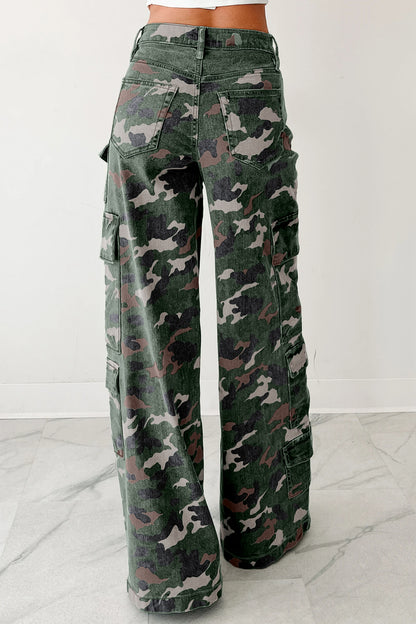 Camo Cargo Wide Leg Pants