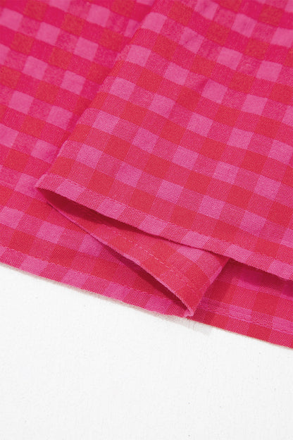 Plaid Square Neck Fit-and-flared Vacation Sundress